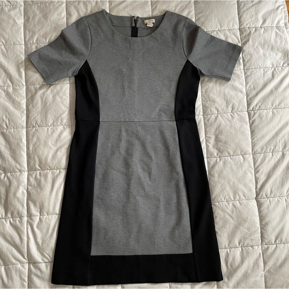 J CREW Dress Color Block Gray Black Women’s Size 4 Academia Business Casual